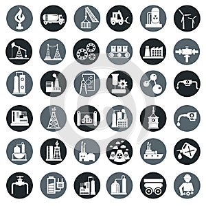 Vector industry factory icons set