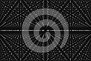 Vector infinity data matrix visualization. Grayscale big data structure with binary numbers lattice.