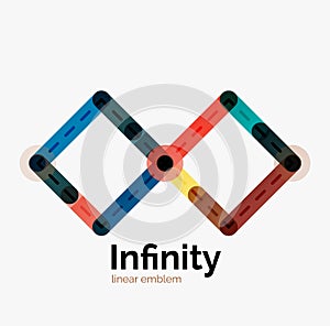 Vector infinity logo, flat colorful design