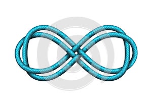 Vector Infinity sign made of twisted cords. Mobius strip symbol.