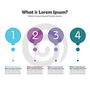 Vector Info-graphic Colorful line design with Numbers and 4 options or steps. Info-graphics for business concept. Can be used for