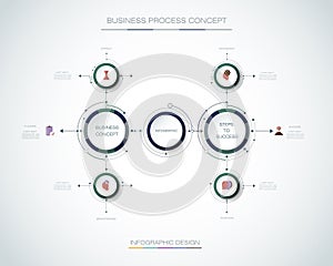 Vector Infographic 3d circle label, template design. Business concept, Infograph with 7 number options