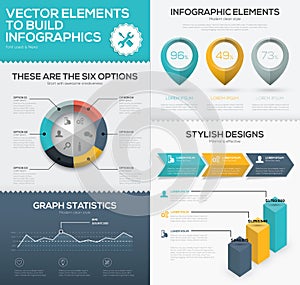 Vector infographic chart elements to business data visualization photo