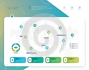 Vector infographic chart template. Business concept with seven options. For flowchart, steps, parts, infographic, diagram