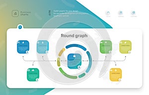 Vector infographic chart template. Business concept with seven options. For flowchart, steps, parts, infographic, diagram.