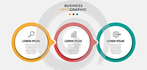Vector Infographic circle label design business template with icons and 3 options or steps