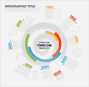 Vector Infographic circular timeline report template