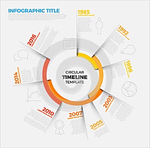 Vector Infographic circular timeline report template