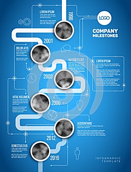 Vector Infographic Company Milestones Timeline Template