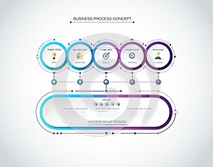 Vector Infographic 3d circle label, template design. Business concept, Infograph with 6 number options,