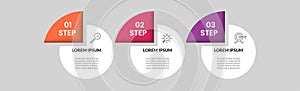Vector Infographic design business template with icons and 3 options or steps. square design or diagram