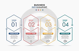 Vector Infographic design business template with icons and 4 options or steps