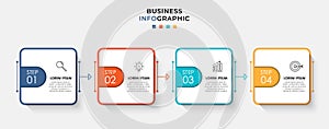 Vector Infographic design business template with icons and 4 options or steps