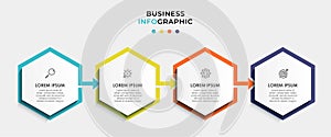 Vector Infographic design business template with icons and 4 options or steps