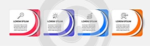 Vector Infographic design business template with icons and 4 options or steps.