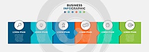 Vector Infographic design business template with icons and 6 options or steps. Can be used for process diagram, presentations