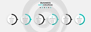 Vector Infographic design business template with icons and 6 options or steps. Can be used for process diagram, presentations