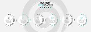 Vector Infographic design business template with icons and 6 options or steps. Can be used for process diagram, presentations