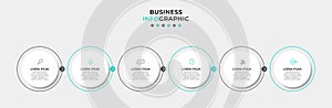 Vector Infographic design business template with icons and 6 options or steps. Can be used for process diagram, presentations