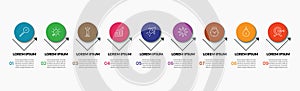 Vector Infographic design business template with icons and 9 options or steps. square design or diagram