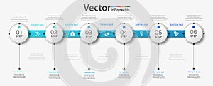 Vector  infographic design template with  6 options or steps