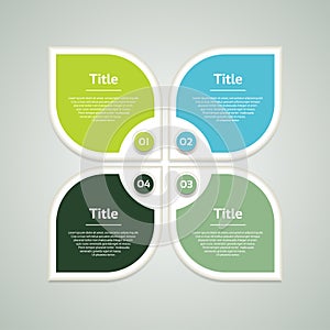 Vector infographic design template. Business concept with 4 options, parts, steps or processes. Can be used for workflow layout