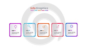 Vector Infographic design template with icons and 5 options or steps.