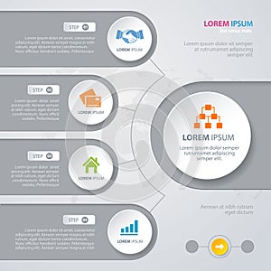 Vector Infographic design white circles