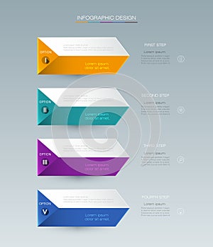Vector Infographic label design with icons and 4 options or step