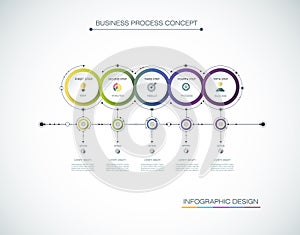 Vector Infographic label design with icons and 5 options or steps. Infographics for business concept.
