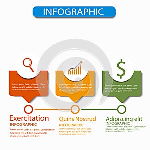 Vector Infographic label design template with icons and 3 options or steps. Can be used for process diagram,