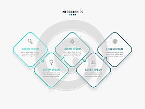 Vector Infographic label design template with icons and 5 options or steps.