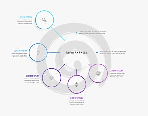 Vector Infographic label design template with icons and 5 options or steps.