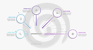 Vector Infographic label design template with icons and 5 options or steps.