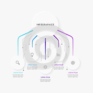 Vector Infographic label design template with icons and 5 options or steps.