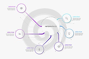 Vector Infographic label design template with icons and 6 options or steps.