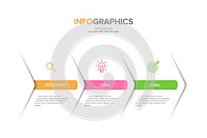 Vector infographic label template with icons. 3 options or steps. Infographics for business concept. Can be used for