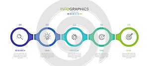 Vector infographic label template with icons. 5 options or steps. Infographics for business concept. Can be used for