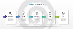 Vector infographic label template with icons. 5 options or steps. Infographics for business concept. Can be used for