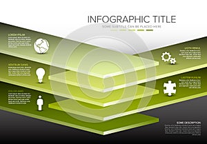 Vector Infographic layers desks template