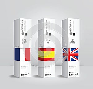 Vector infographic Modern box national Design Minimal style .