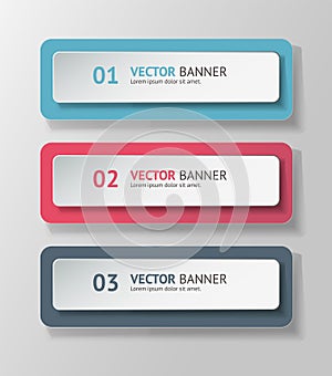 Vector infographic origami banners set