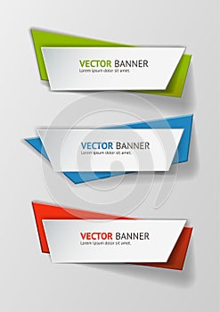 Vector infographic origami banners set.