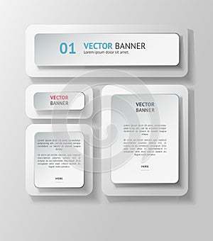 Vector infographic origami banners set.