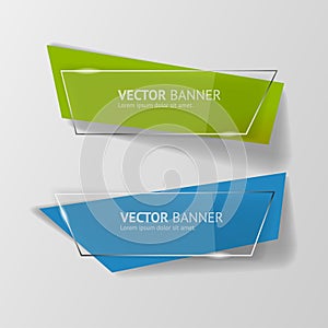 Vector infographic origami banners set.