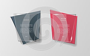 Vector infographic origami banners set.