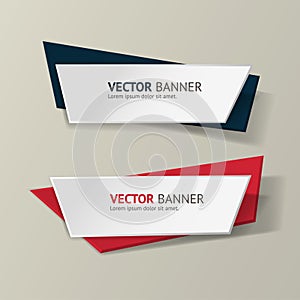 Vector infographic origami banners set.