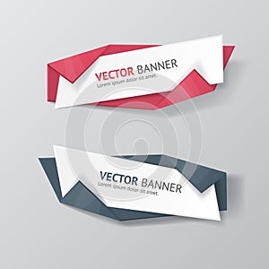 Vector infographic origami banners set.