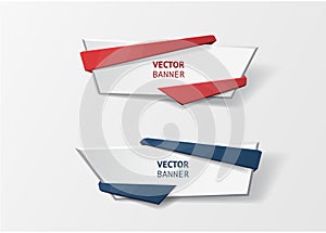 Vector infographic origami banners set.