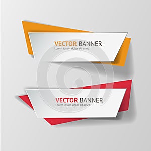 Vector infographic origami banners set.